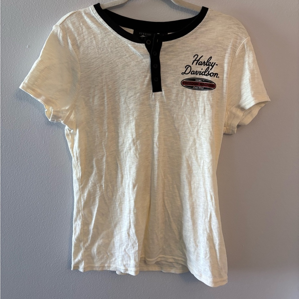 Harley-Davidson White T-Shirt with Black Trim